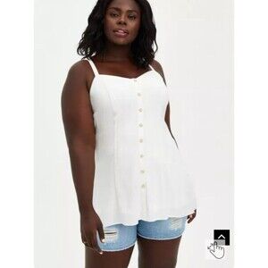 Torrid Fit And Flare Rayon Slub Button-Front Cami Size 0 (L)